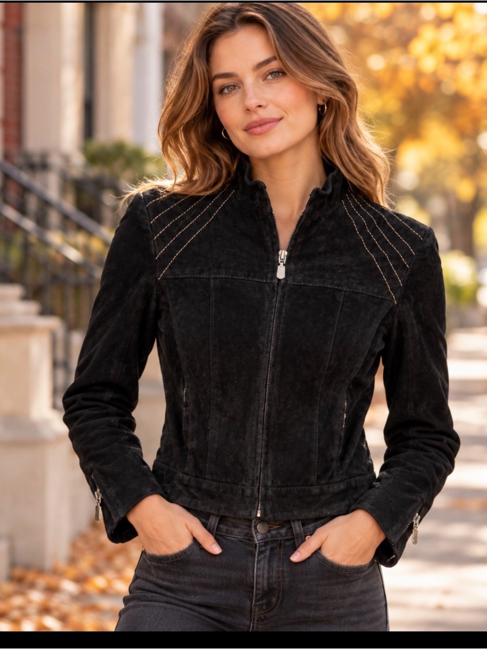 The Leather Ranch Black Suede Leather Jacket Made in Canada Women’s 1